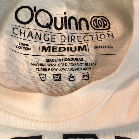 O’Quinn Tee Shirt White Medium EUC - Picture 3 of 3